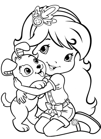 Strawberry Shortcake With Pupcake Coloring Page